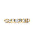 Alternating Emerald & Round Diamond Band, 1.20ctw