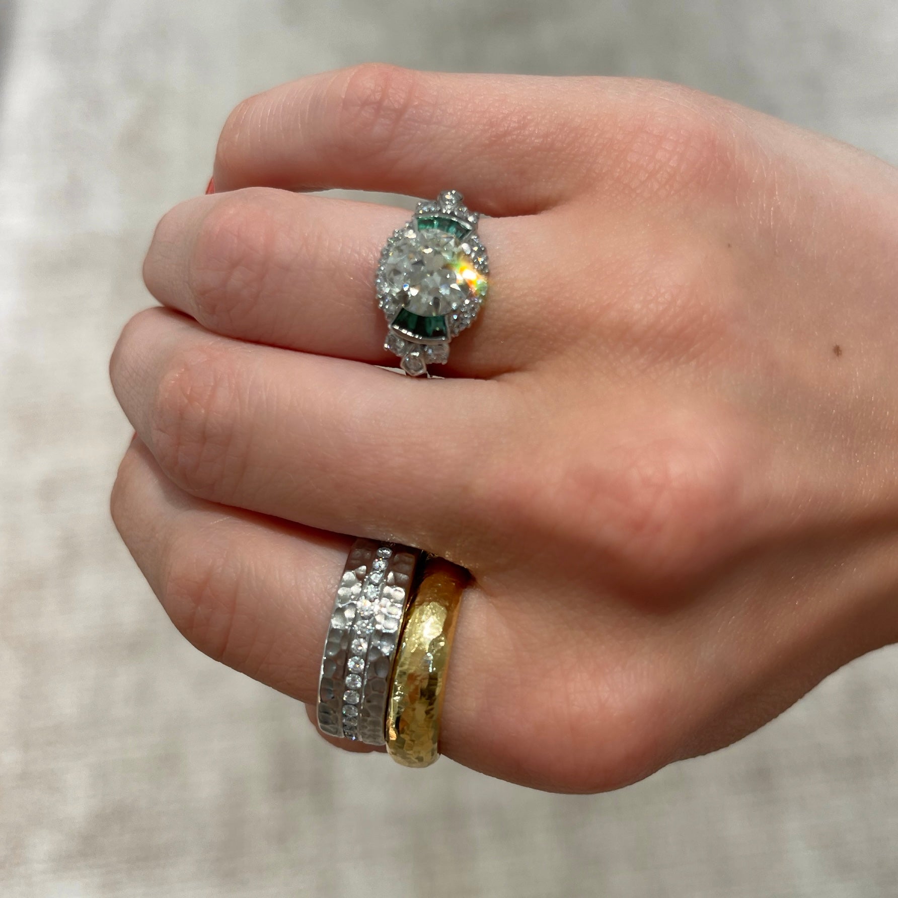 Estate 18k White Gold Estate Ring