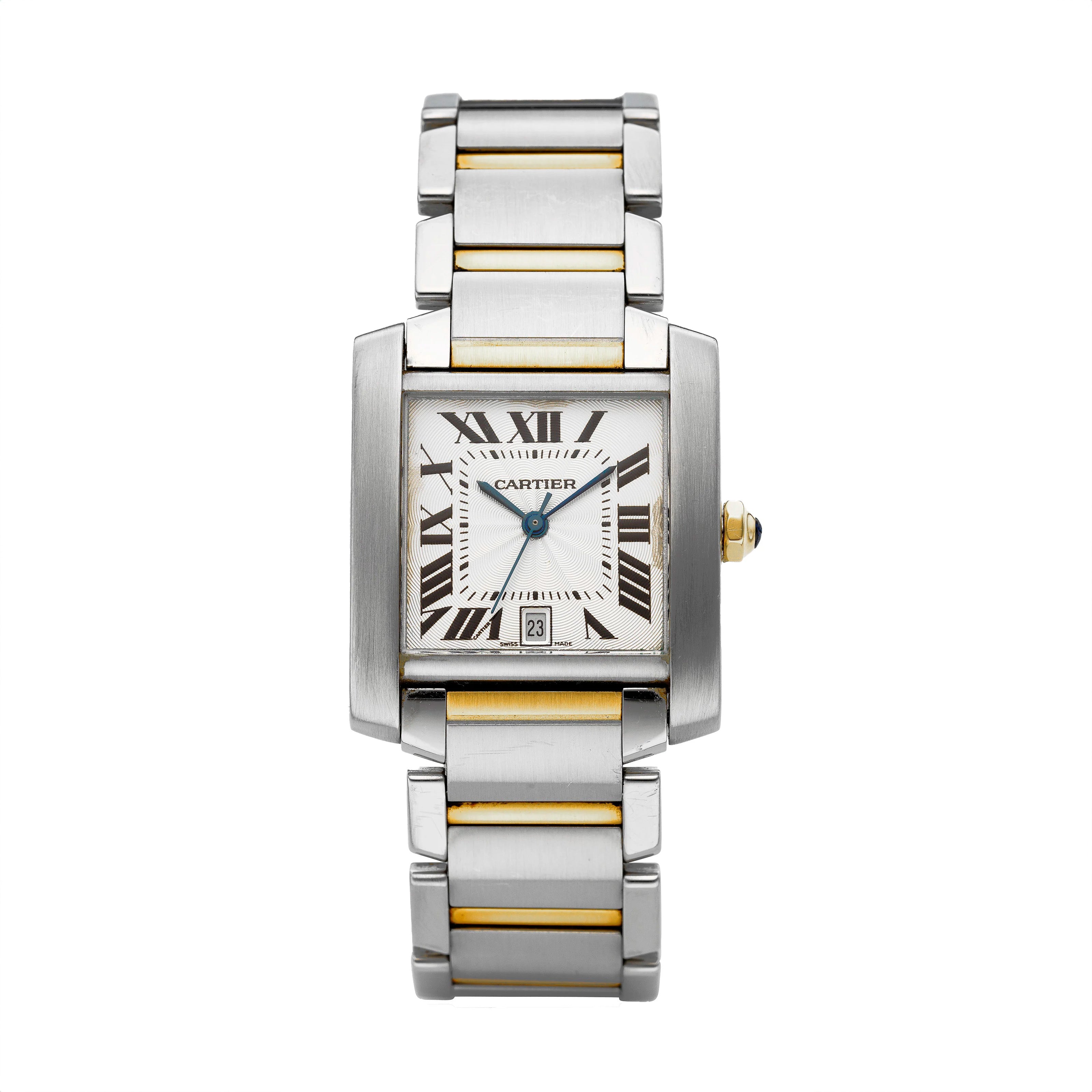 Preowned Stainless Steel And 18k Yellow Gold Cartier Tank Francaise Brown Company Jewelers