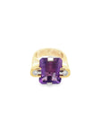 Estate 14k Yellow Gold Amethyst & Diamond Ring