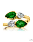 Jb Star 18k Yellow Gold Diamond & Emerald Ring