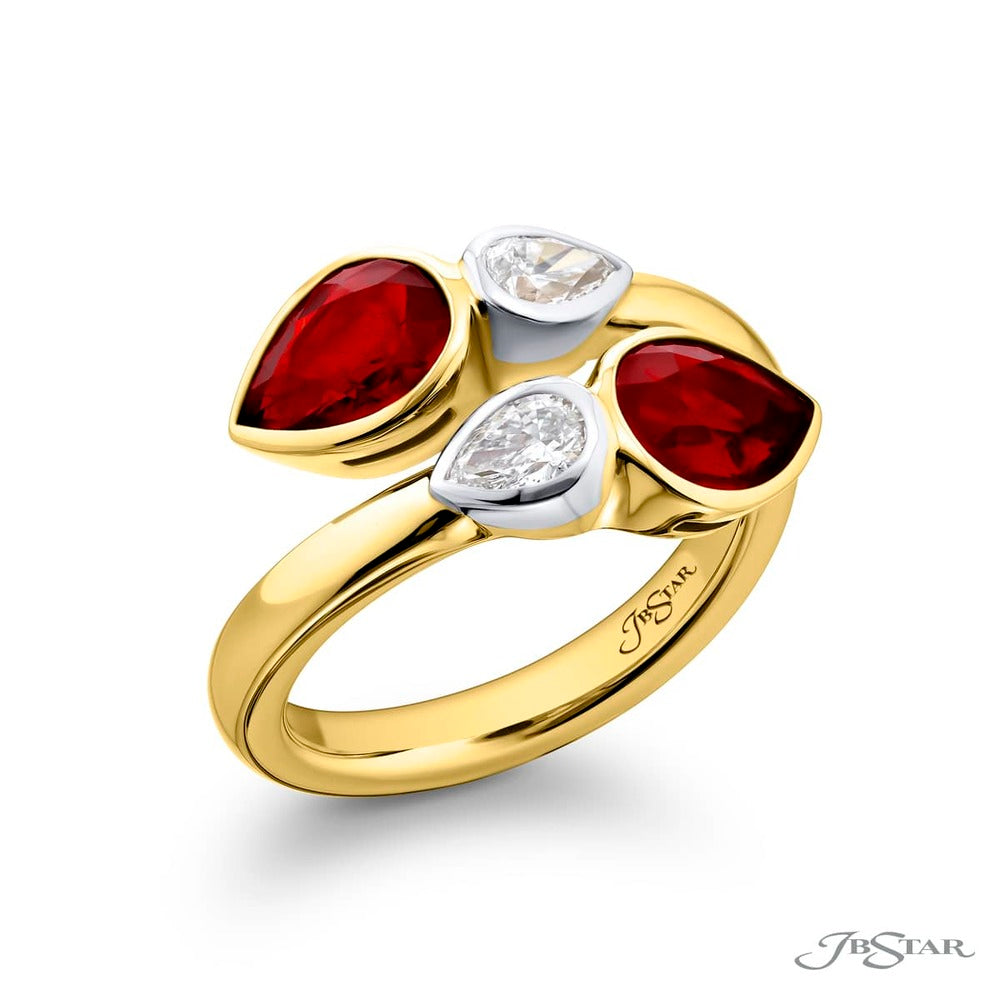 Jb Star Platinum & 18k Yellow Gold Ruby & Diamond Ring