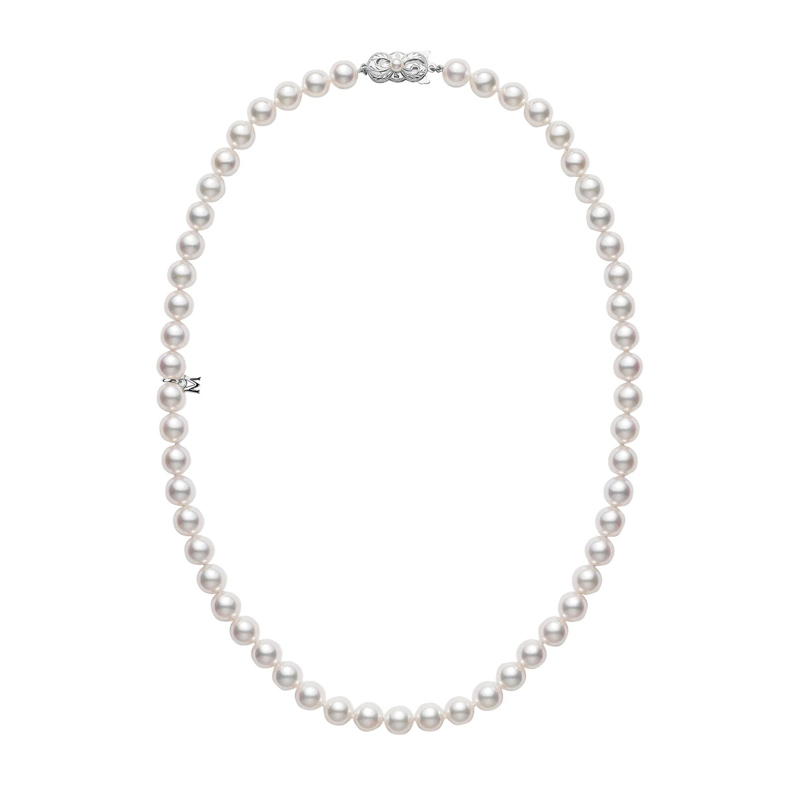 Mikimoto 18k White Gold 7x7.5mm Princess Strand 18" Pearl Necklace