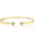 18k Yellow Gold Love In Verona Diamond Flower Bangle