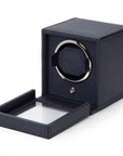 Navy Single Watch Winder With Cover