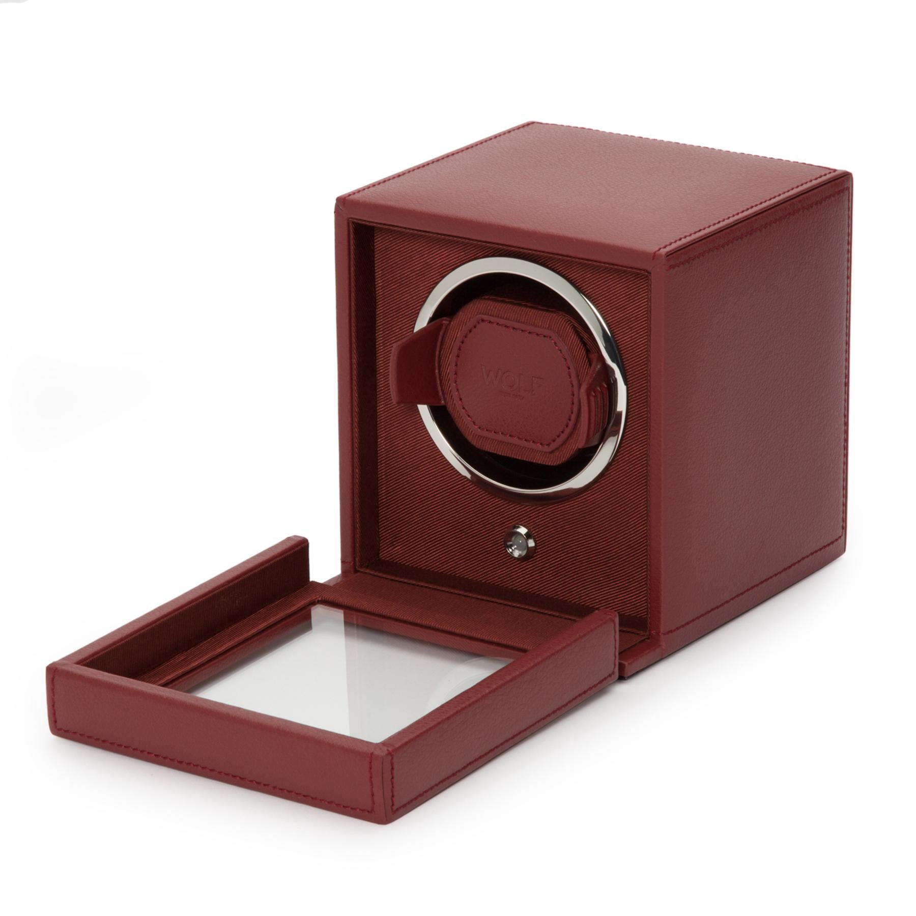 Bordeaux Single Watch Winder With Cover