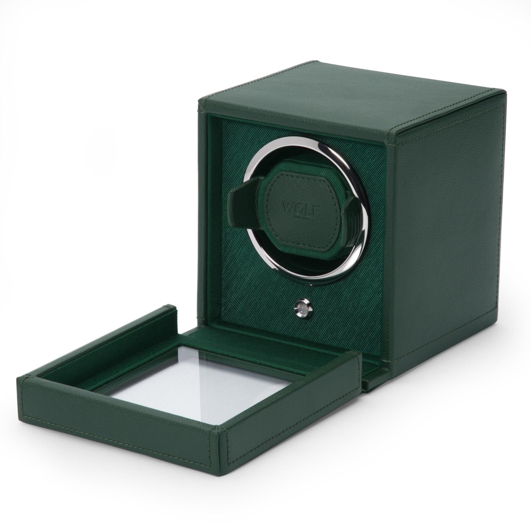 Hunter Green Single Watch Winder With Cover