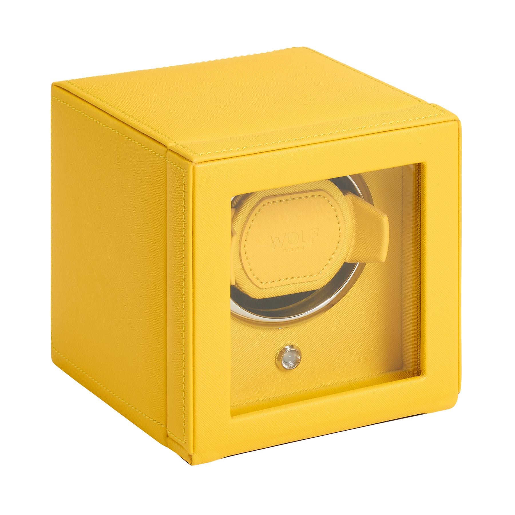 Yellow Single Watch Winder With Cover