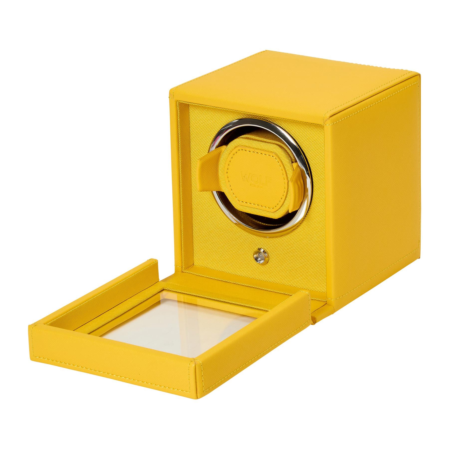 Yellow Single Watch Winder With Cover