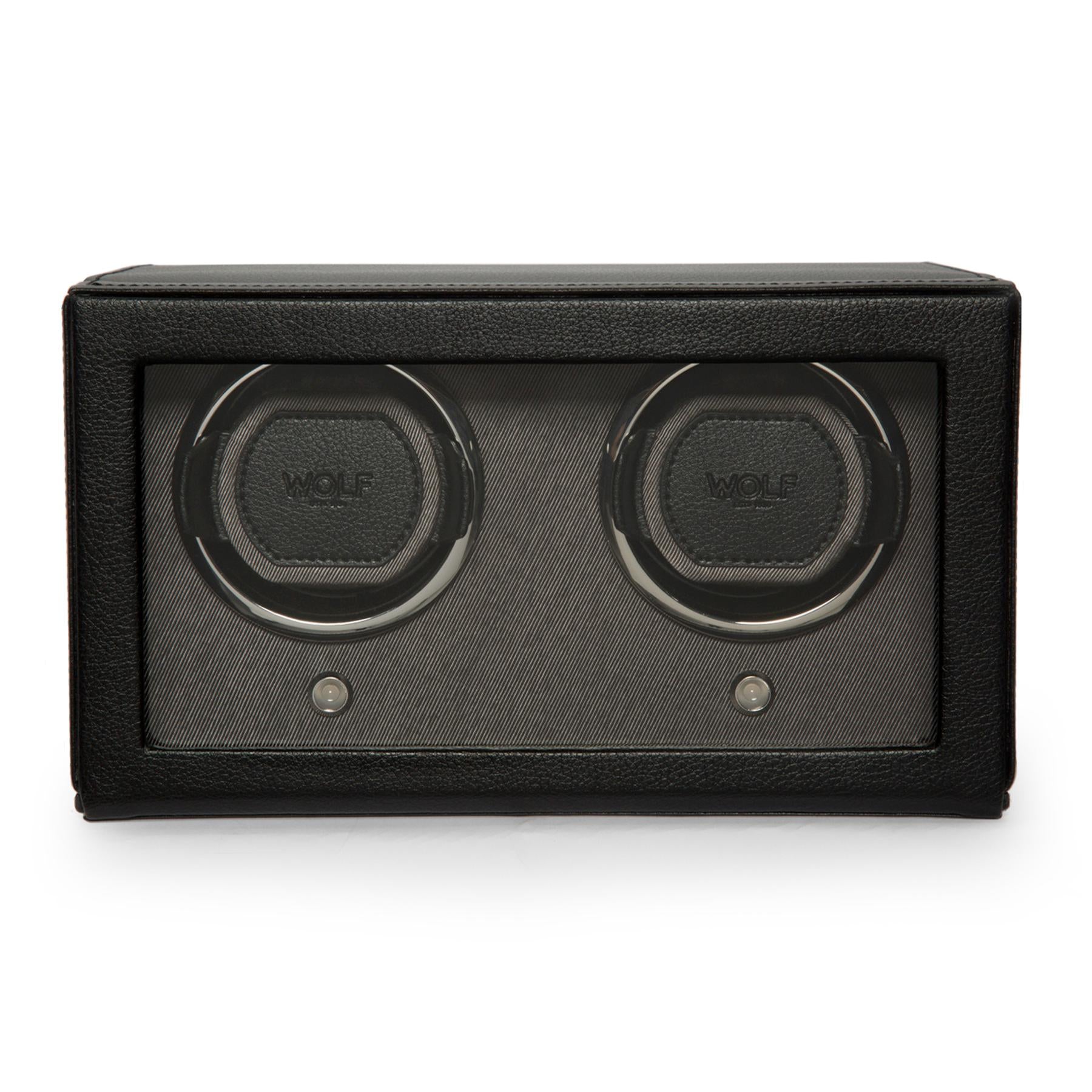 Black Double Watch Winder With Cover