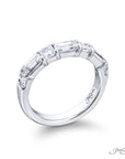 Jb Star Platinum Alternating Emerald And Radiant Cut Diamond Band