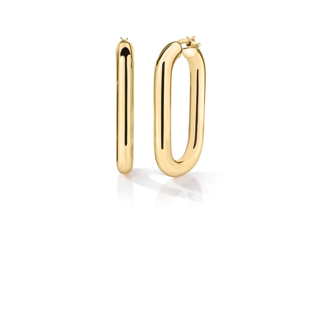 Roberto Coin 18k Yellow Gold Rectangle Hoop Earrings