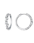 Mixed Shape Diamond Hoop Earrings, 0.90ctw