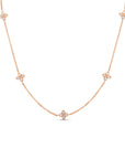 Diamond Flower Station Necklace, 0.22ctw