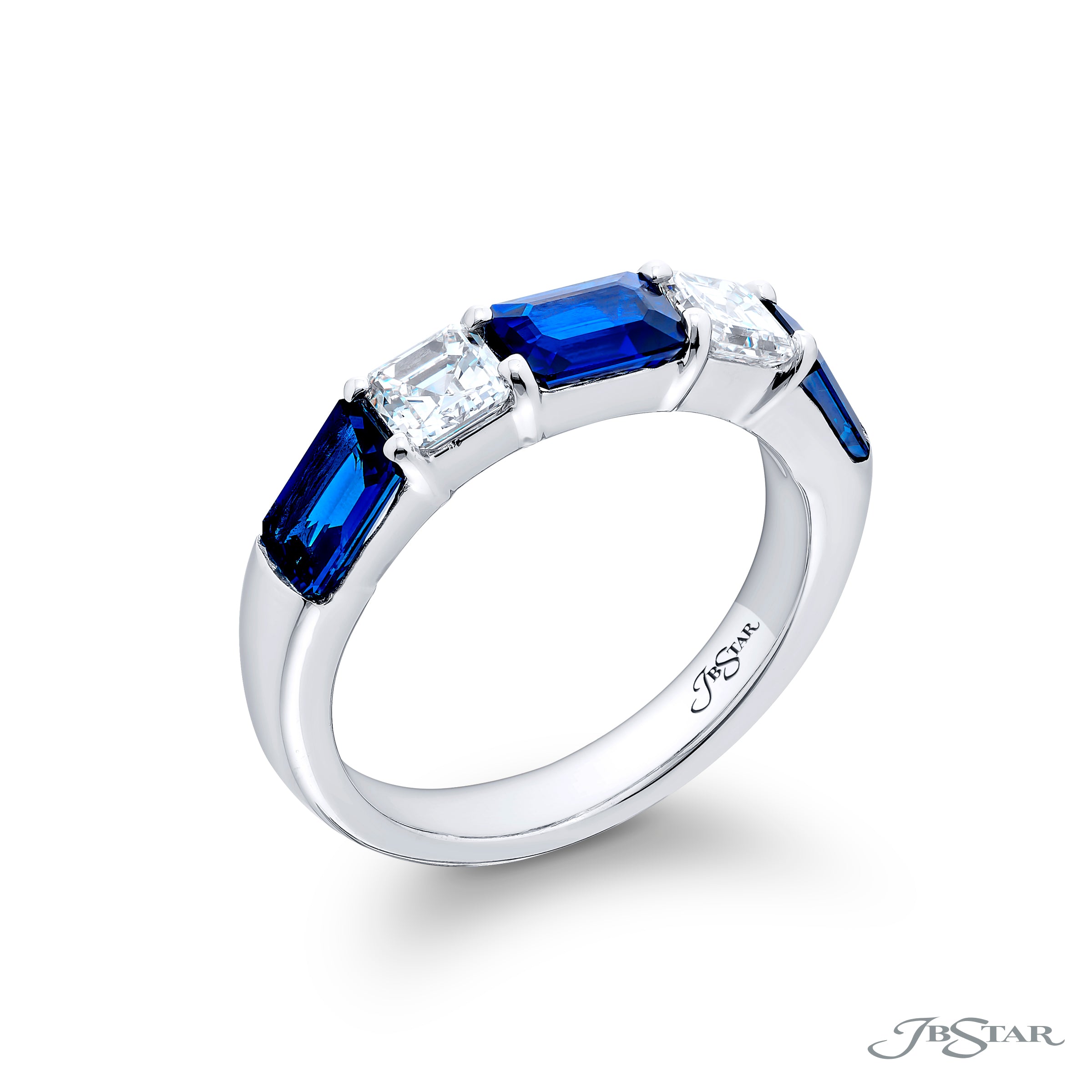 Jb Star Platinum Diamond & Colored Gemstone Band