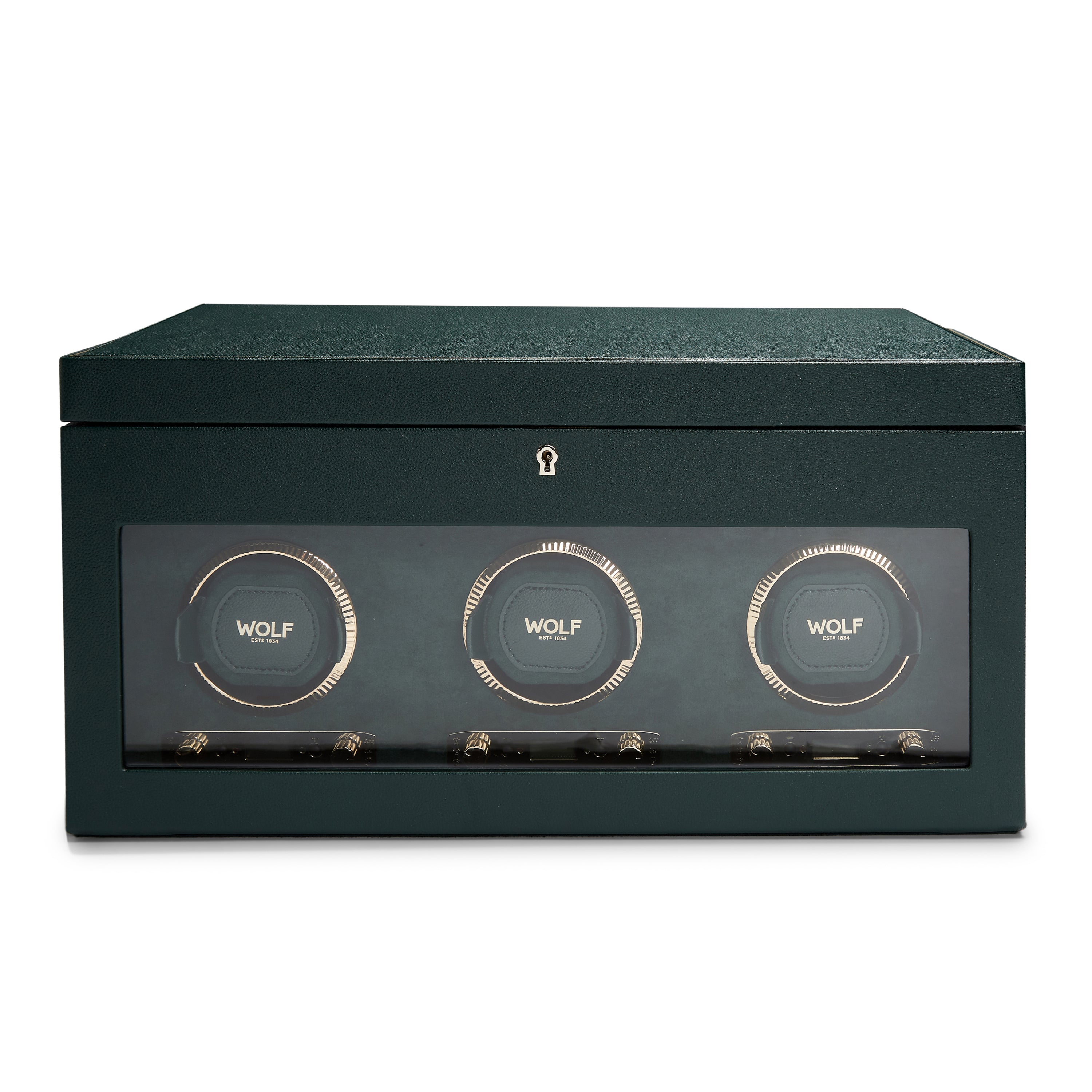 Wolf British Racing Triple Watch Winder With Storage