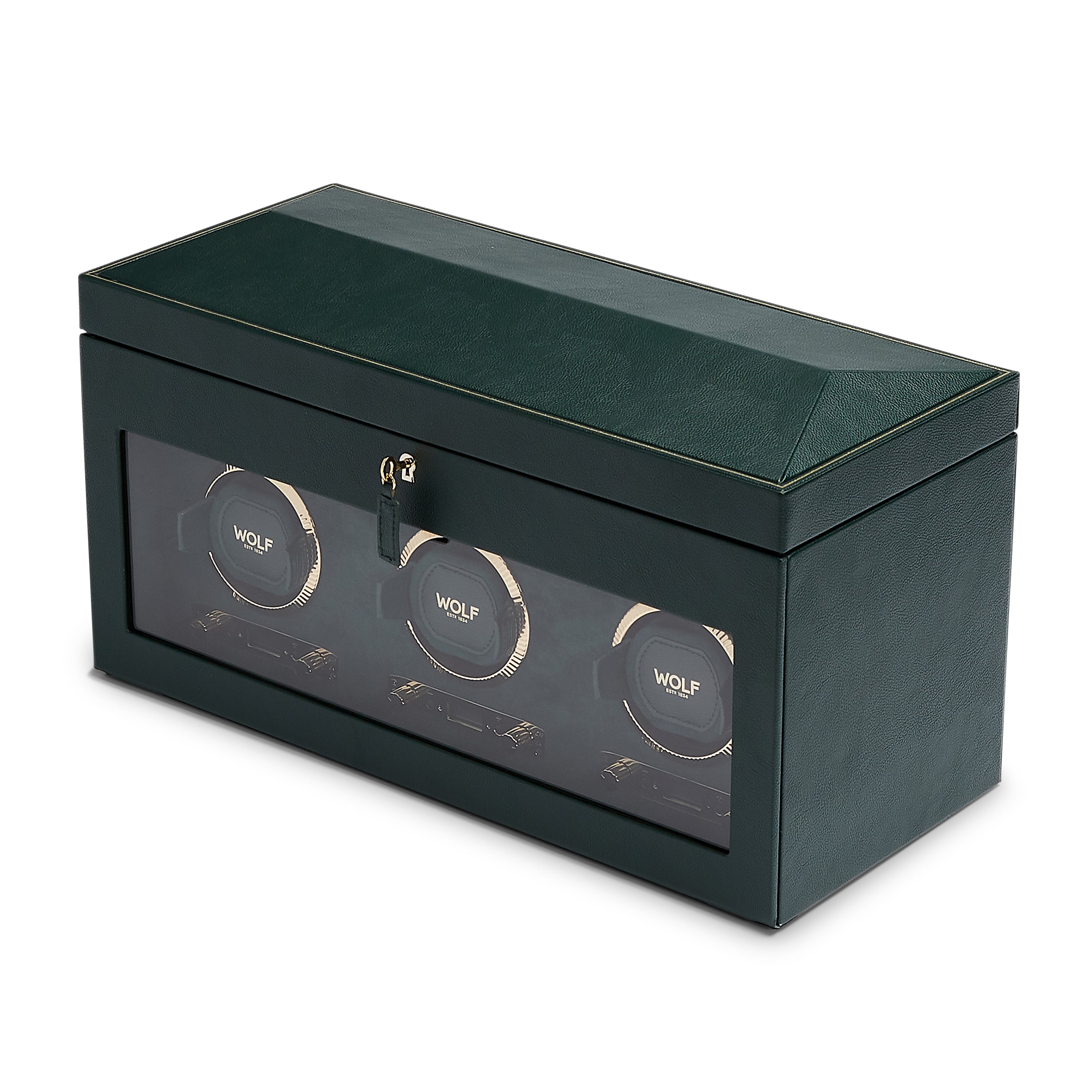 Wolf British Racing Triple Watch Winder With Storage