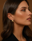 Scattered Diamond Crossover Hoop Earrings, 0.37ctw