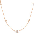 Diamond Flower Station Necklace, 0.22ctw