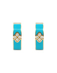 Roberto Coin 18k Yellow Gold Love In Verona Turquoise Enamel And Diamond Earrings