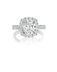 Henri Daussi 18k White Gold Diamond Engagement Ring
