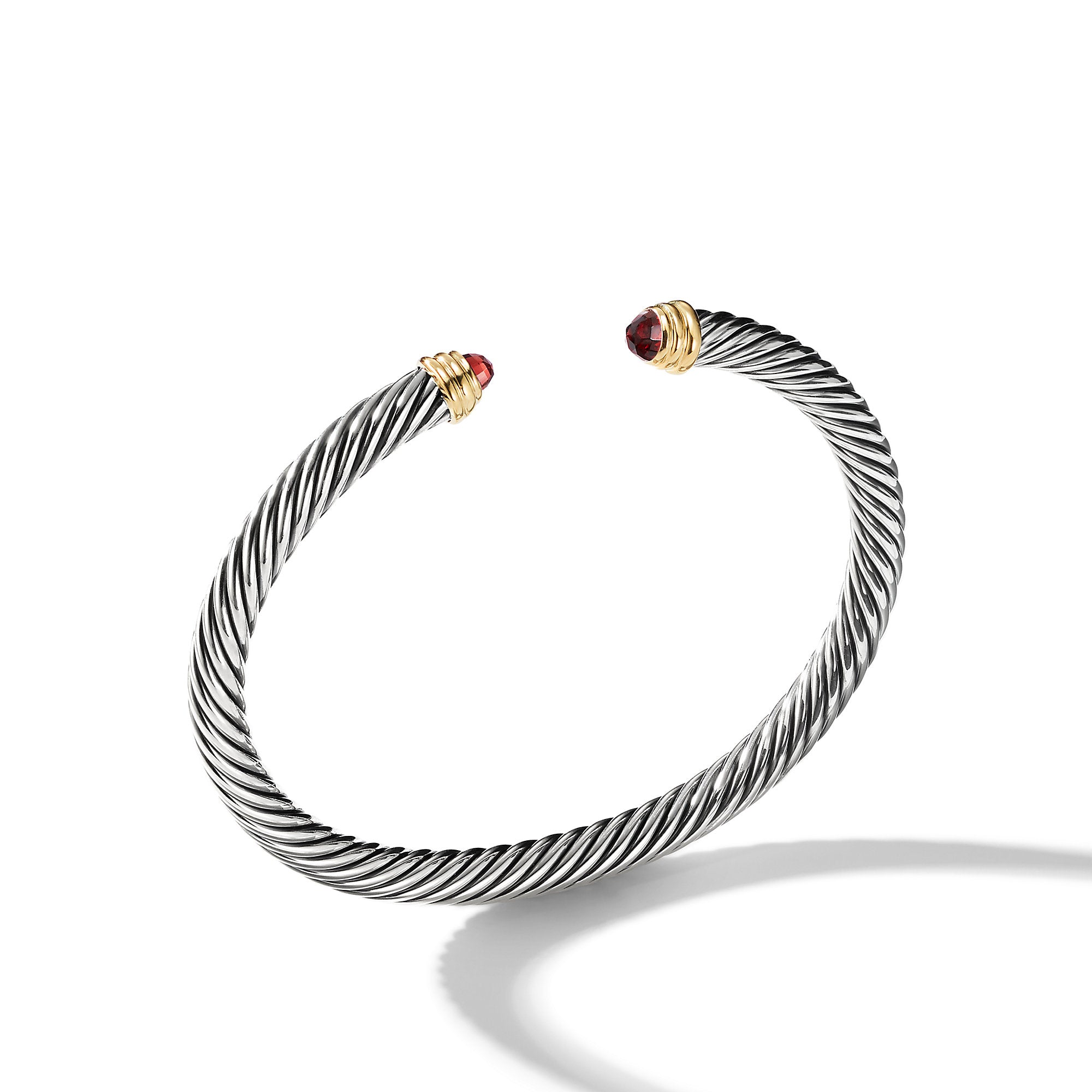 David Yurman 5 Mm Color Classics Bracelet In Sterling Silver And 14k Yellow Gold With Faceted Garnet