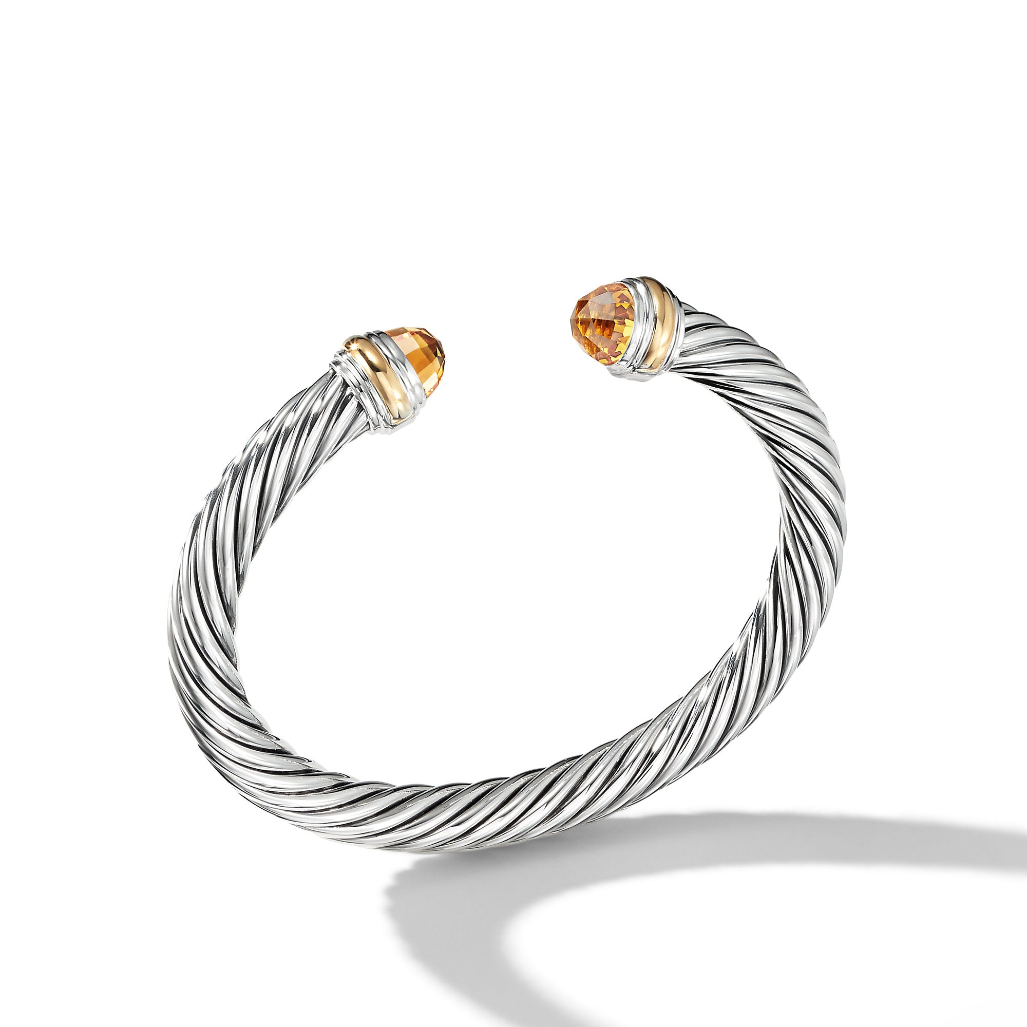 David Yurman 7 Mm Color Classics Bracelet In Sterling Silver And 14k Yellow Gold With Faceted Citrine