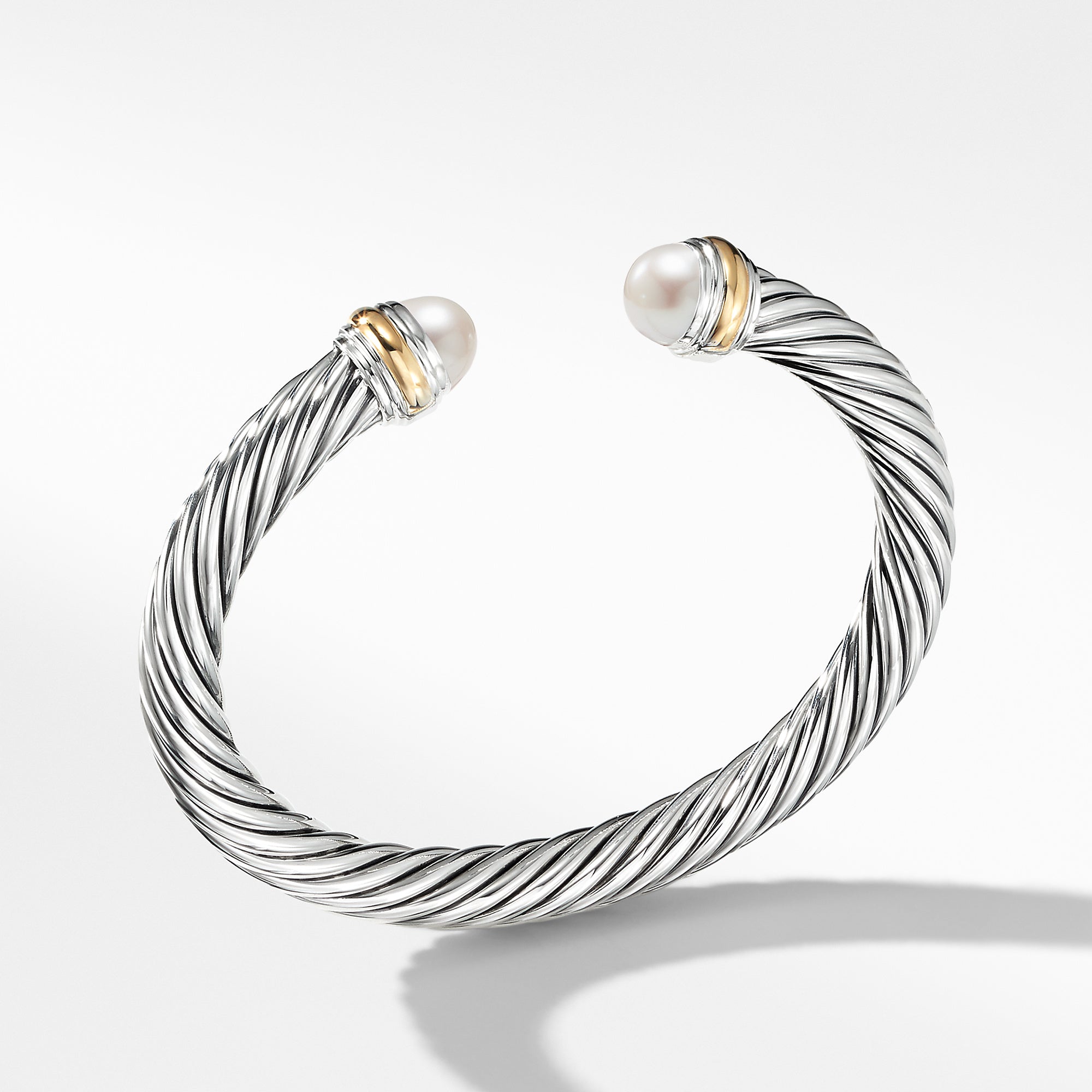 David Yurman 7 Mm Pearl Classics Bracelet In Sterling Silver And 14k Yellow Gold With Pearl