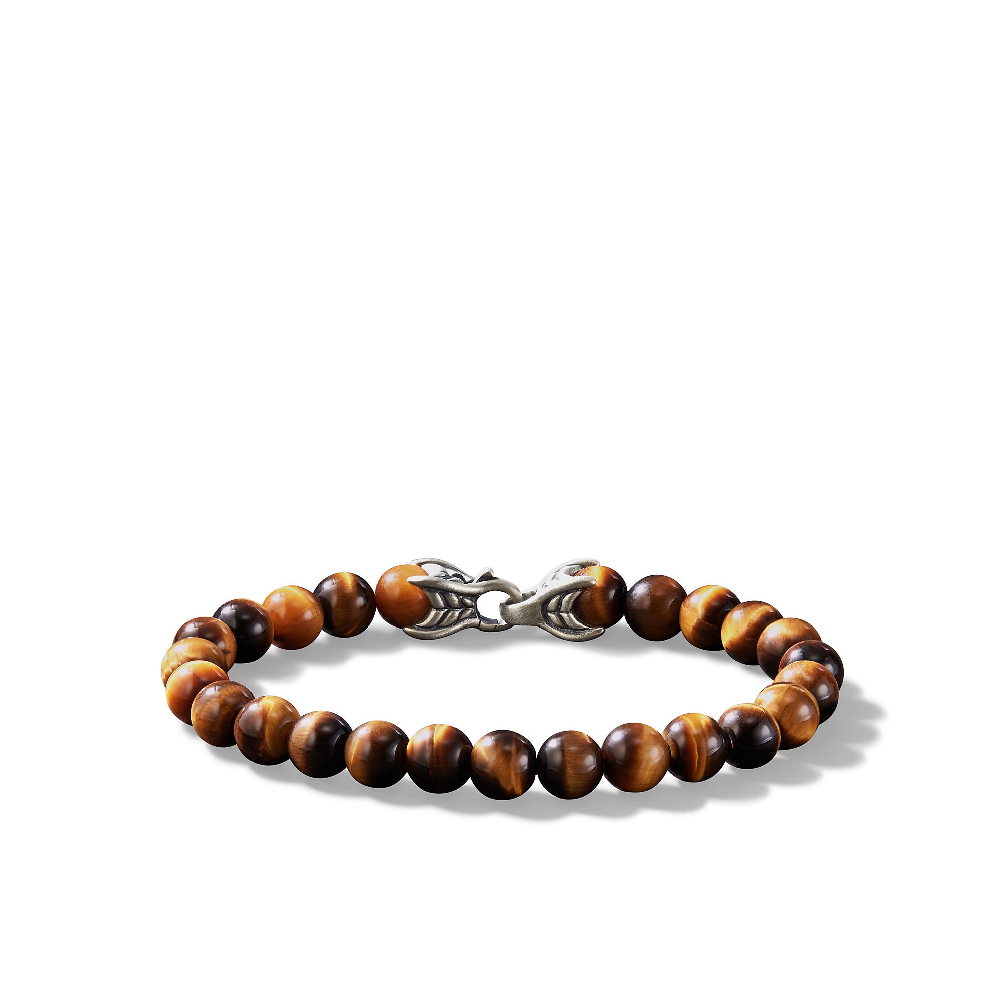 David Yurman 8 Mm Spiritual Beads Bracelet In Sterling Silver With Tiger's Eye