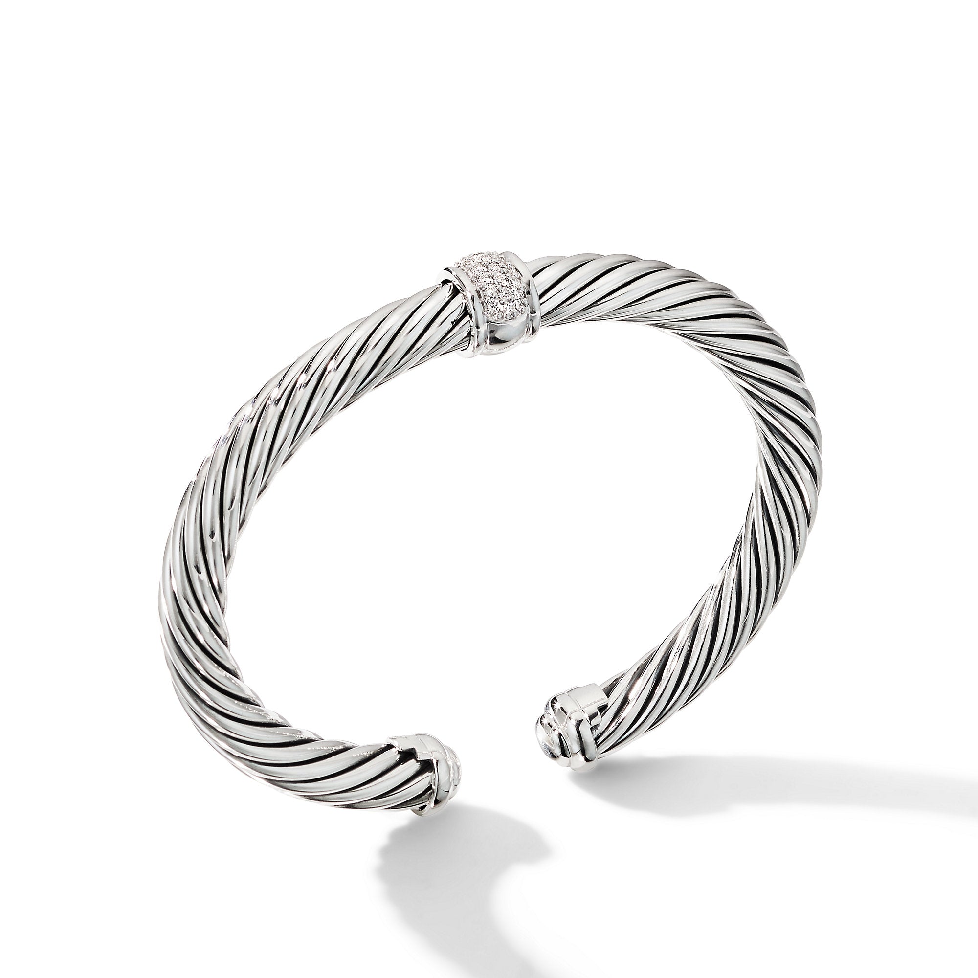 David Yurman 7mm Classic Cable Stn Brac Di Sil