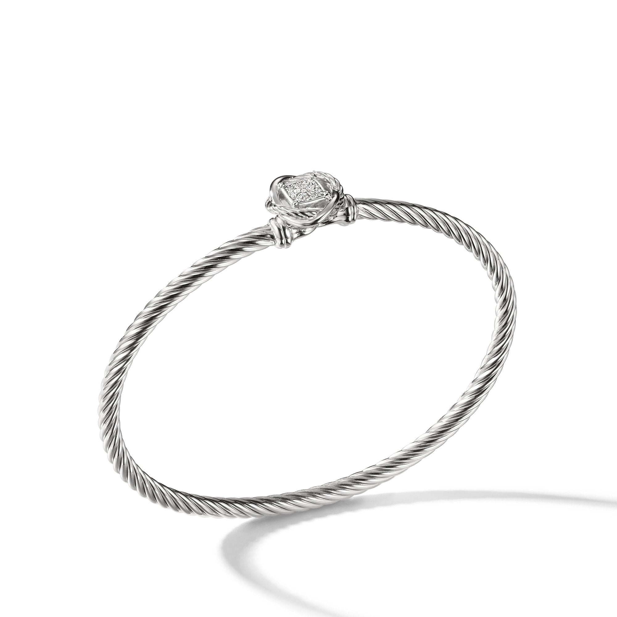 David Yurman 3mm Infinity Pave Bracelet Di Sil