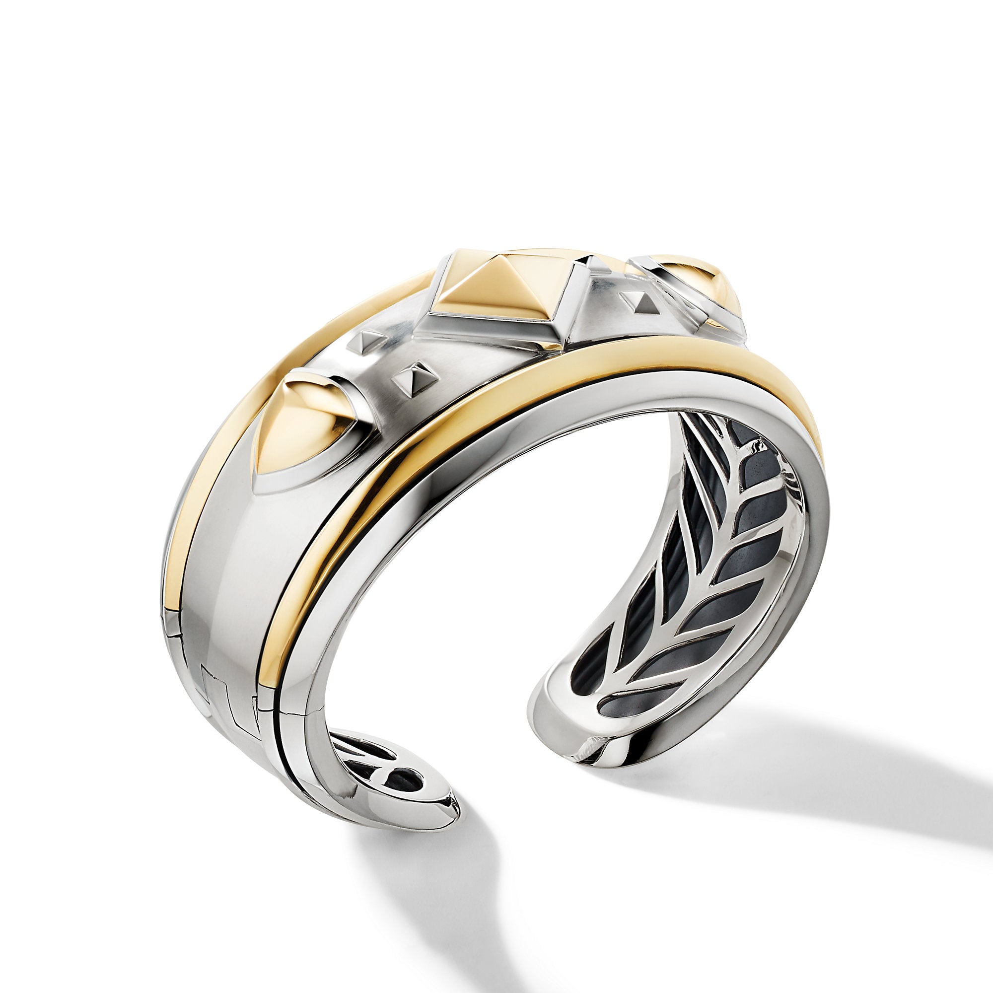 David Yurman 32mm Bold Modern Renaiss Cuff Brac Sil/18k