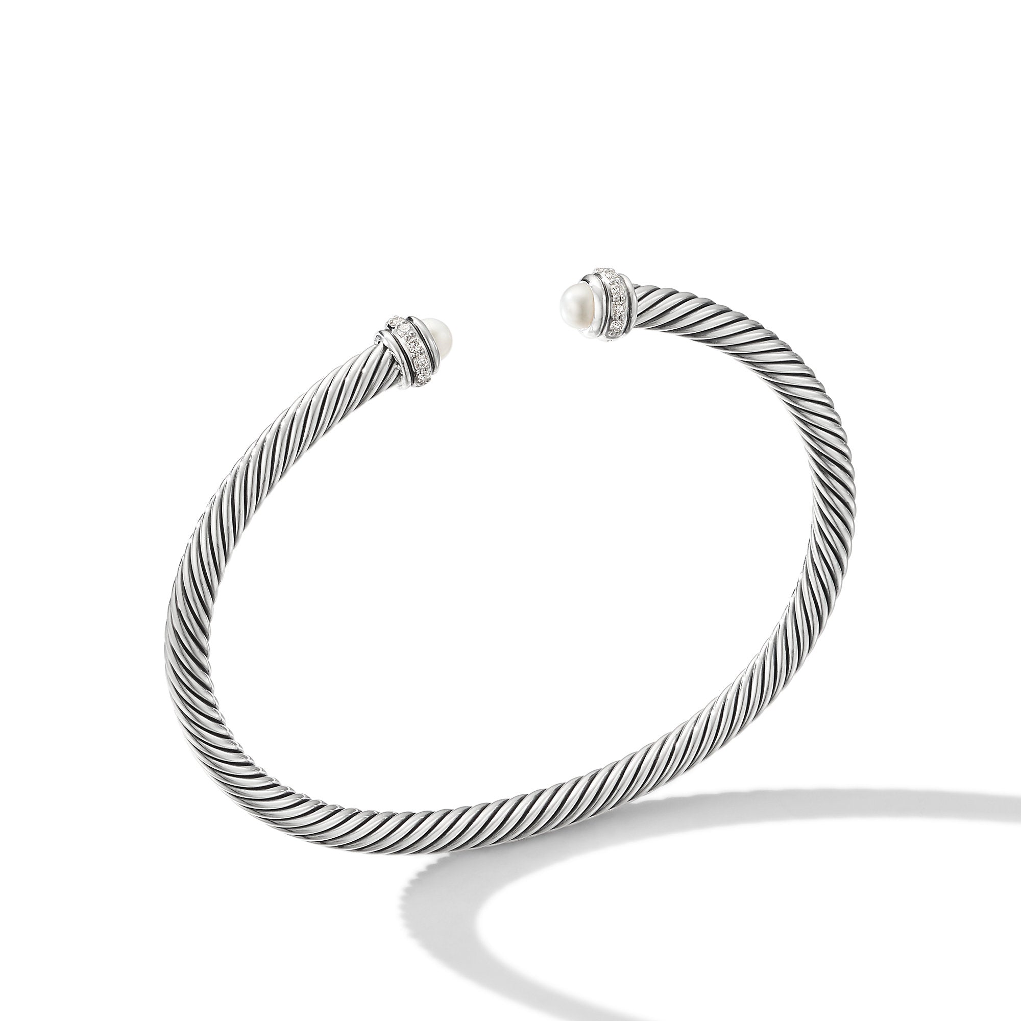 David Yurman Classic Cable Bracelet In Sterling Silver With Pearls