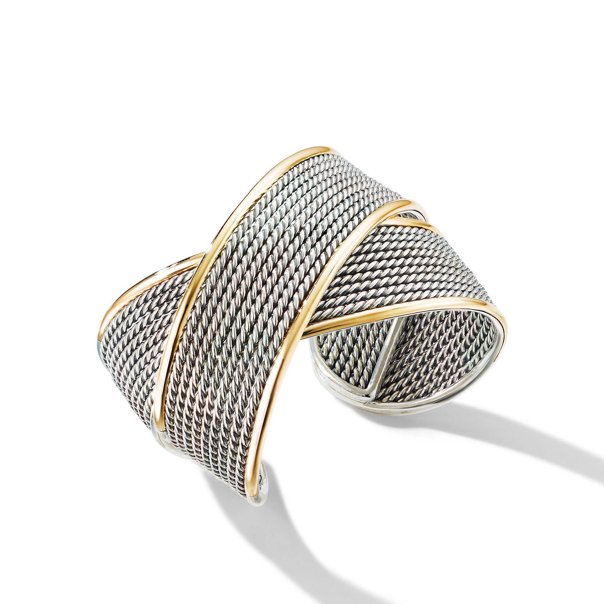 David Yurman 44mm Origami Cuff Brac Sil/18k