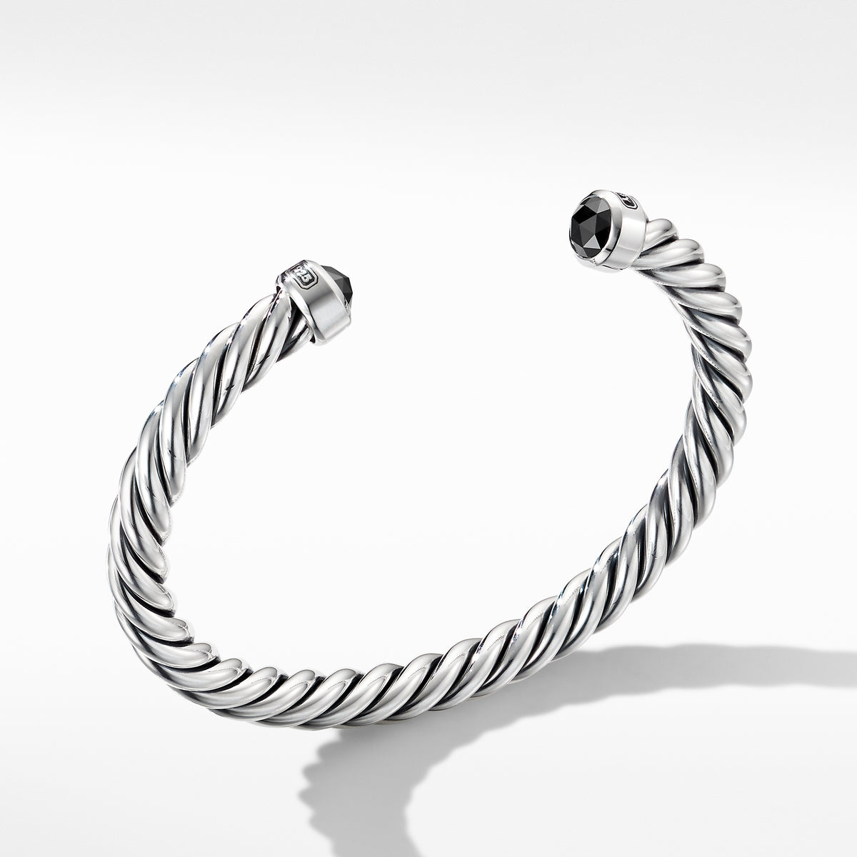 David Yurman Cable Cuff Bracelet In Sterling Silver With Black