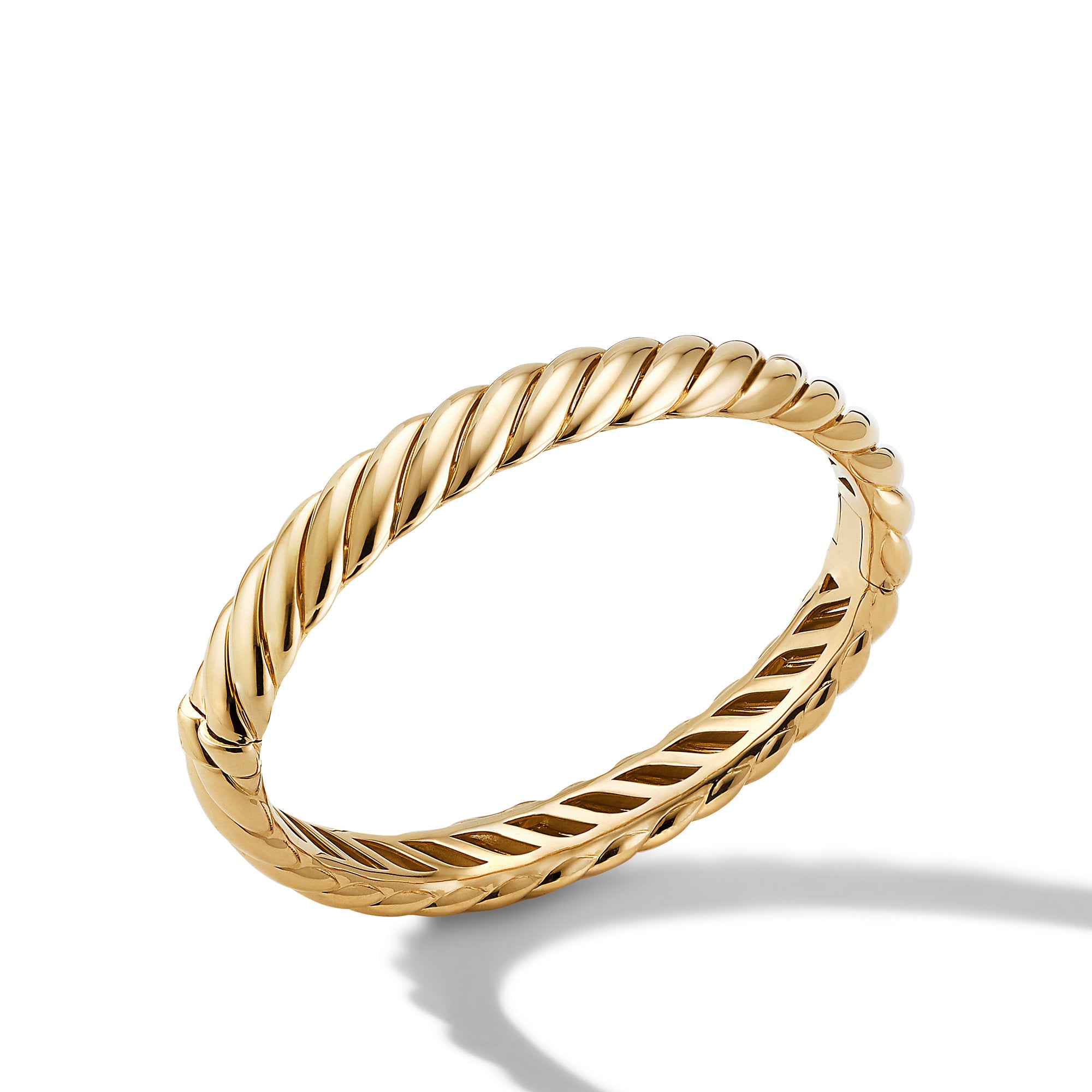 David Yurman 10mm Sculpted Cbl Closed Cuff Bracelet 18k
