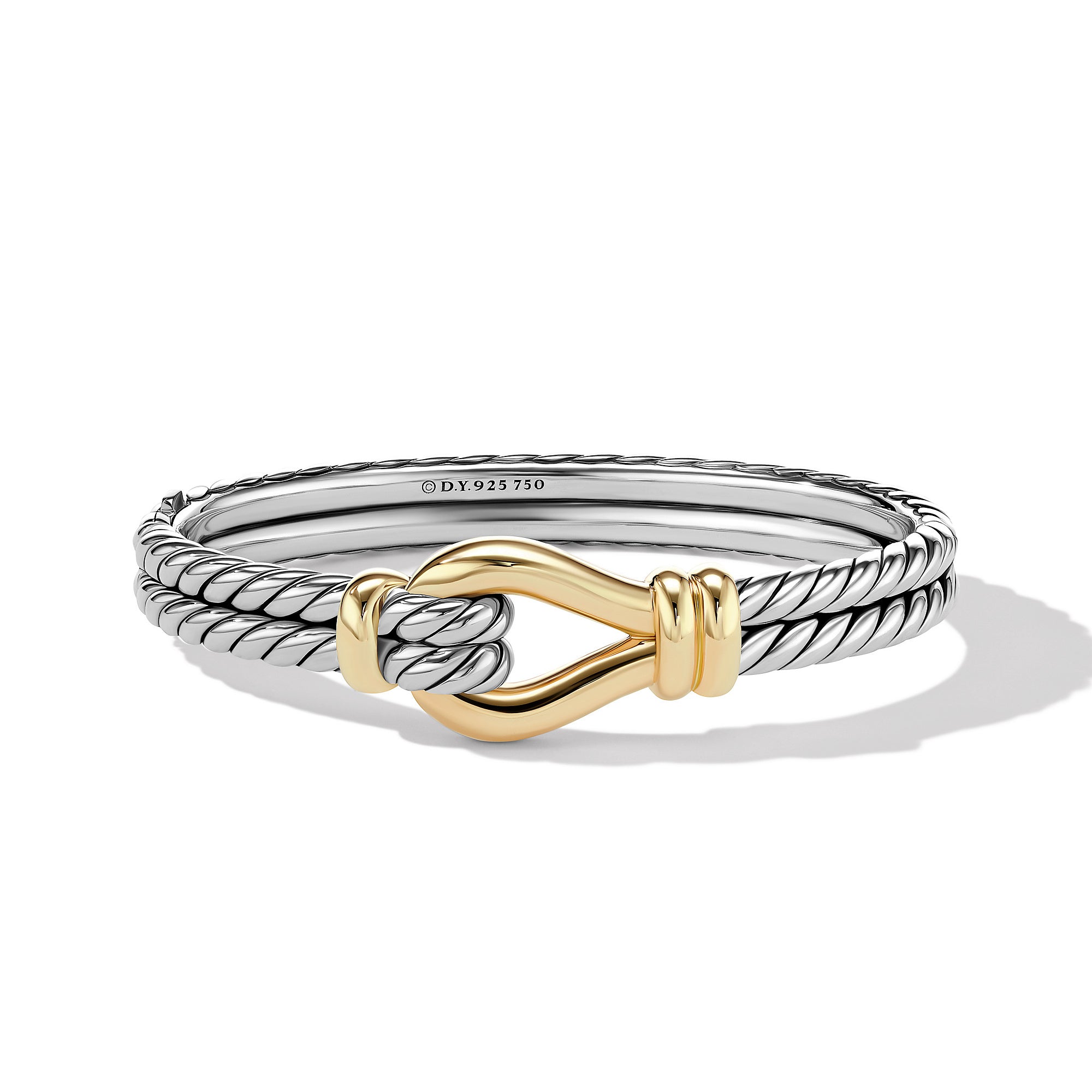 David Yurman 16mm Thoroughbred Loop Cuff Bracelet Sil/18k