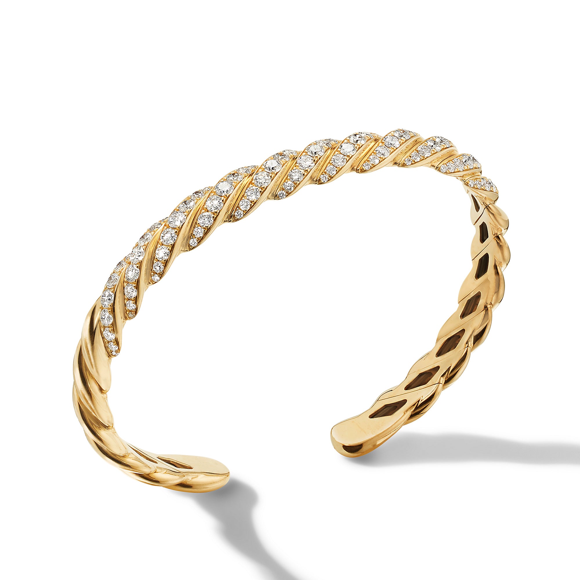 David Yurman 7.5mm Sculpted Cbl Flex Brac Di 18k