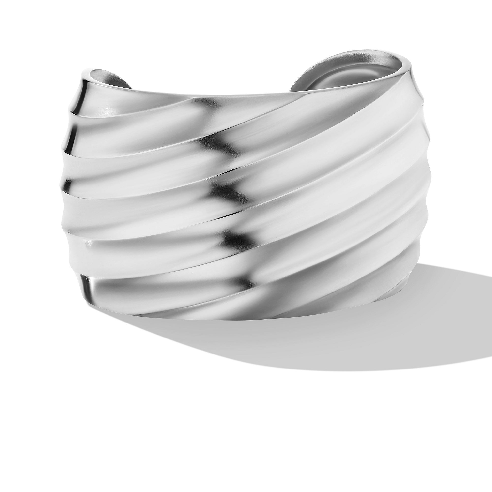 David Yurman 40mm Cable Edge Cuff Bracelet Sil-Rec
