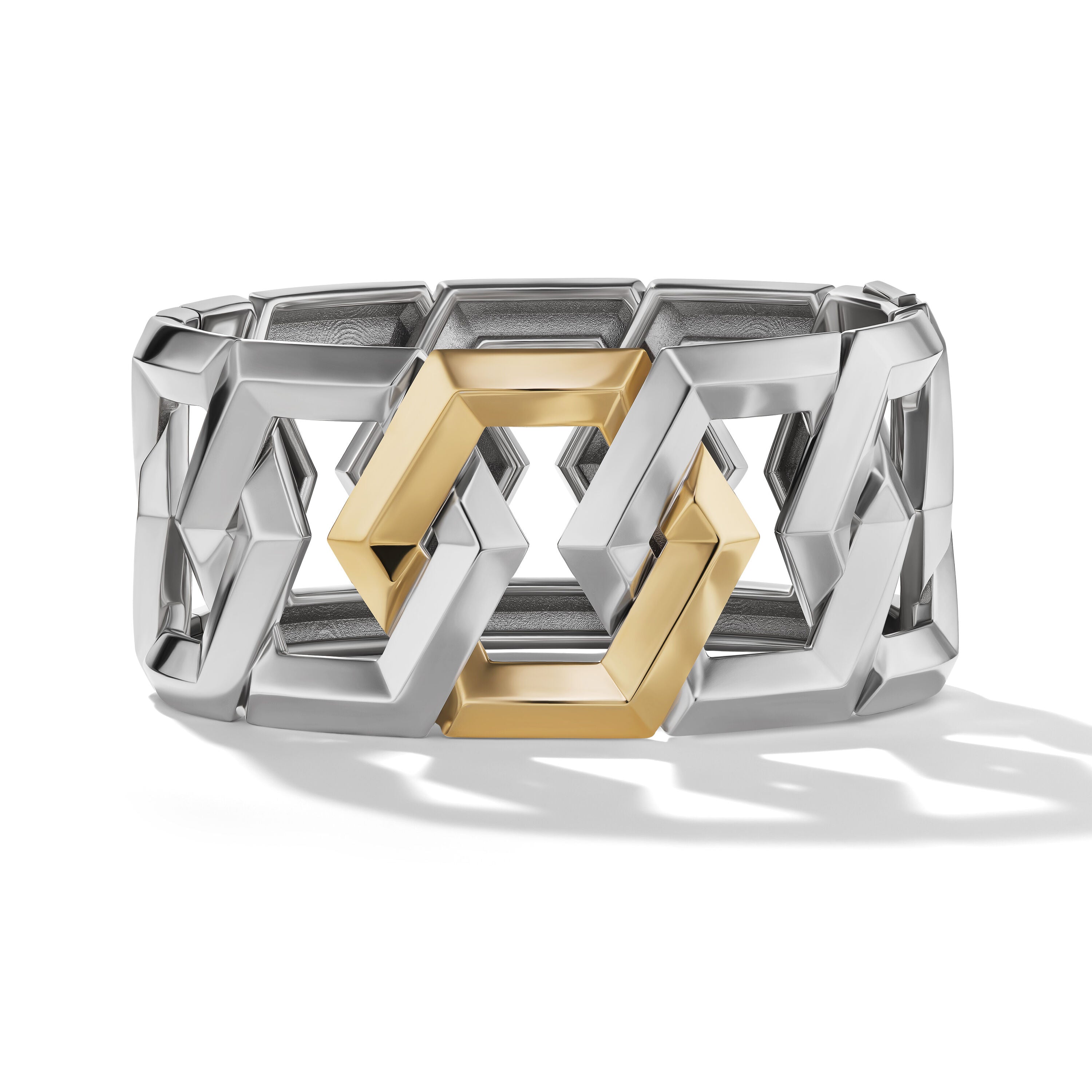 David Yurman 32mm Carlyle Bracelet Sil/18k