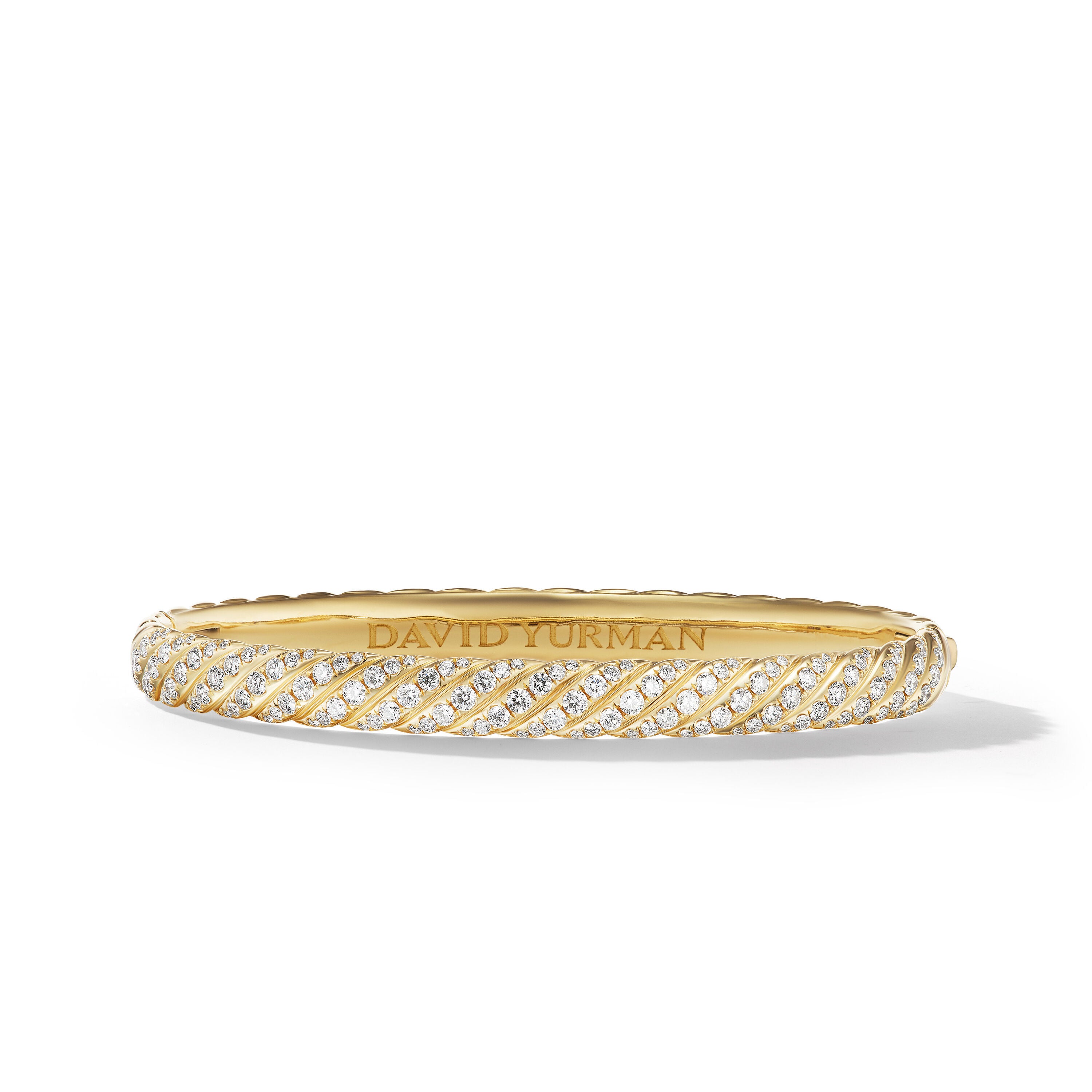 David Yurman 6mm Pave Sculpted Cable Bracelet Di 18k