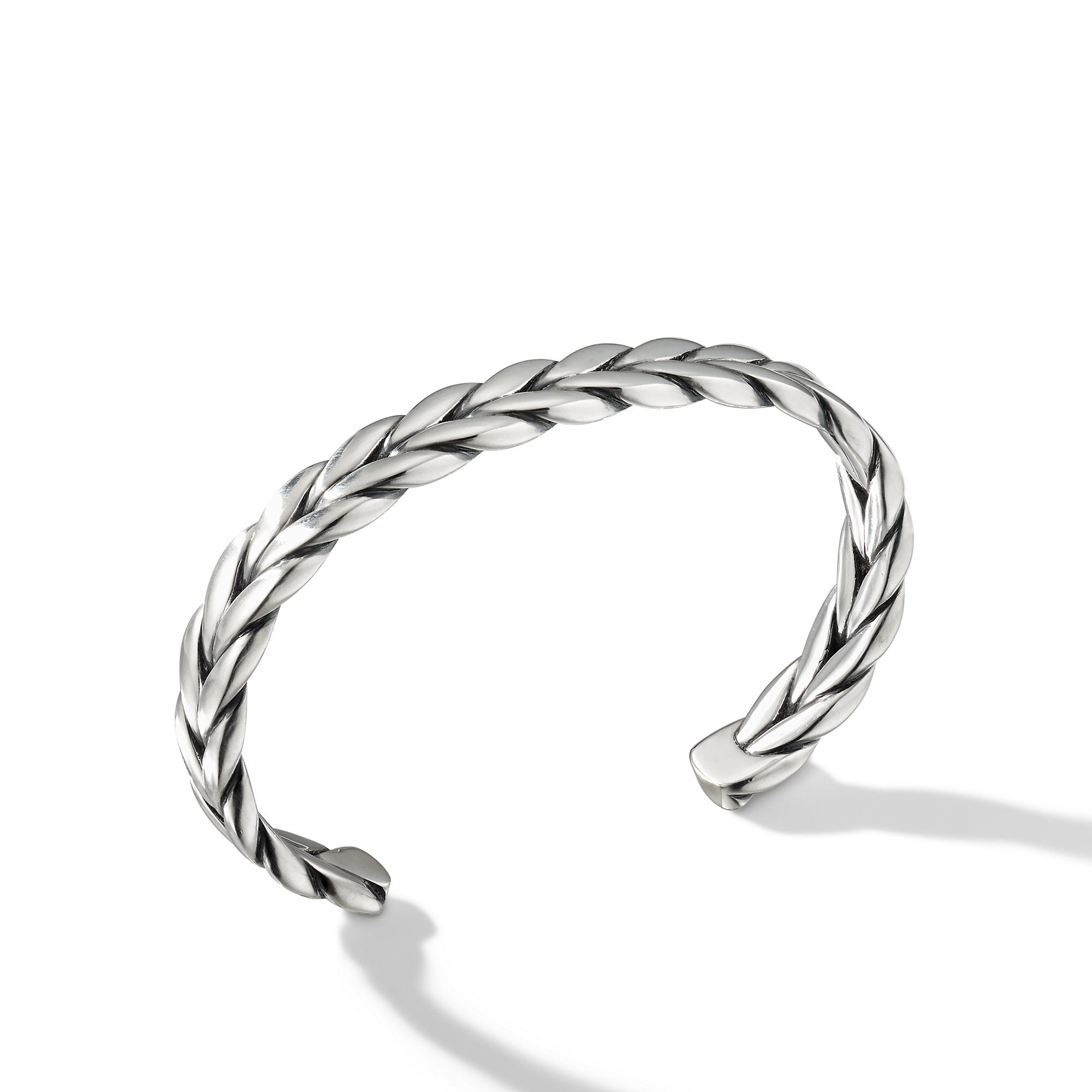 David Yurman 9mm Chevron Woven Cuff Brac Sil