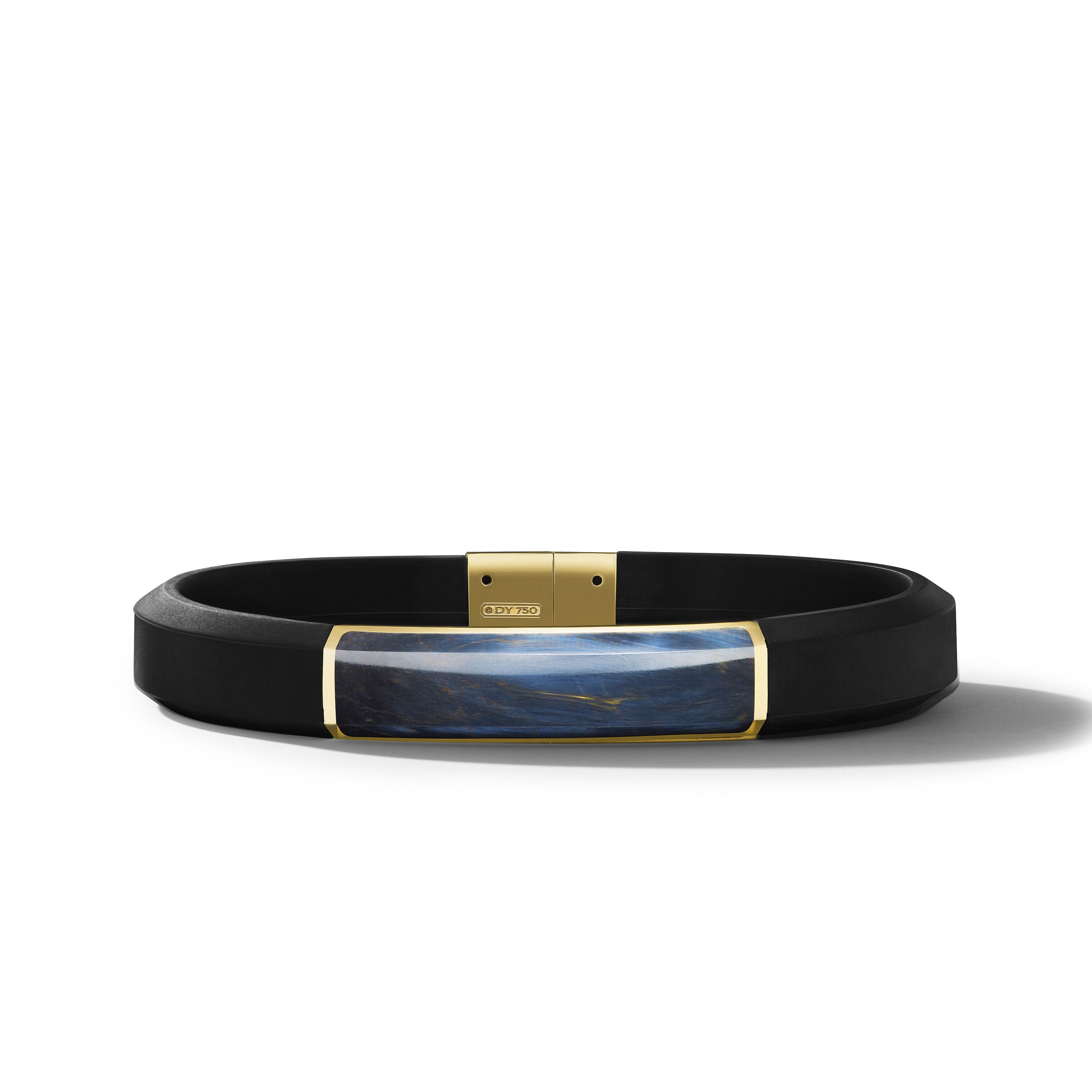 David Yurman 10mm Rubber Brac Py Blk Rubber 18k