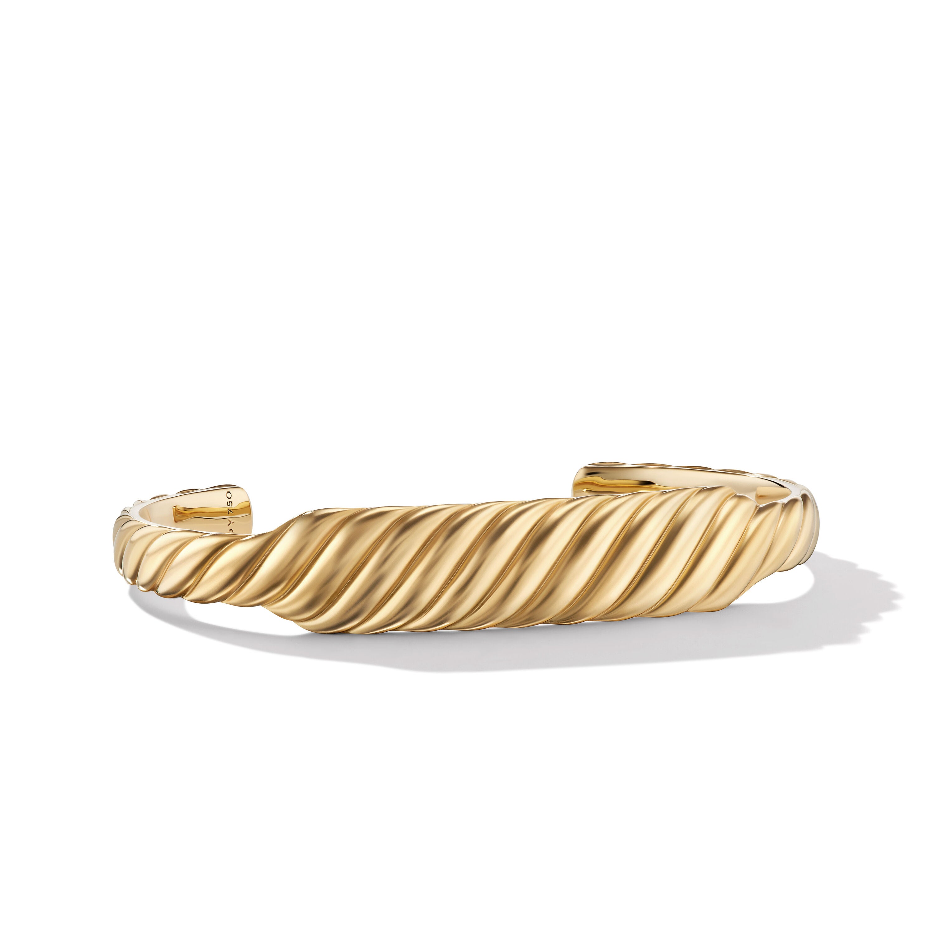 David Yurman 12.9mm Sculpted Cable Contour Cuff Brac 18k