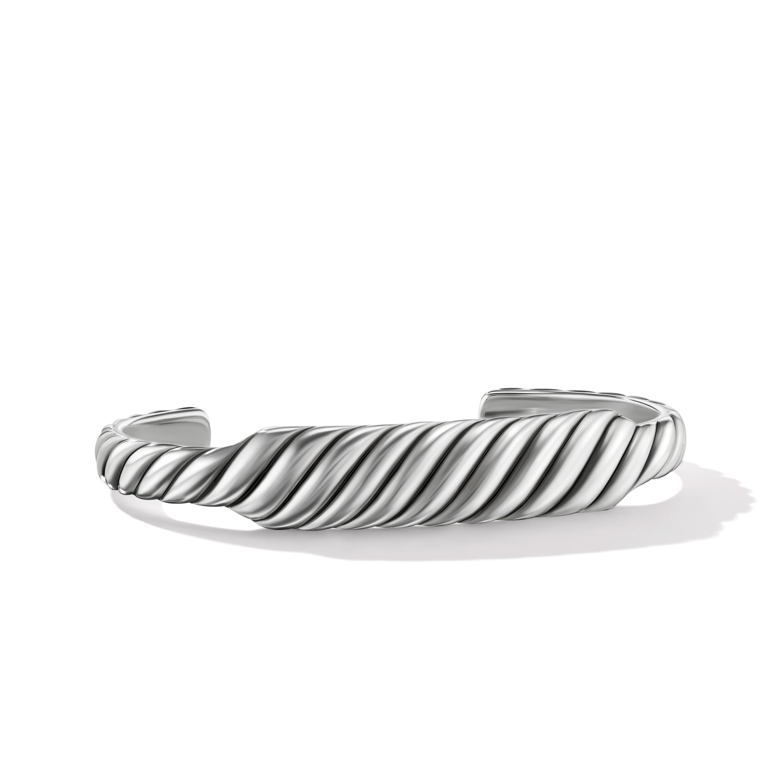 David Yurman 12.9mm Sculpted Cable Contour Cuff Brac Sil