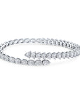 18k White Gold Diamond Bypass Bracelet