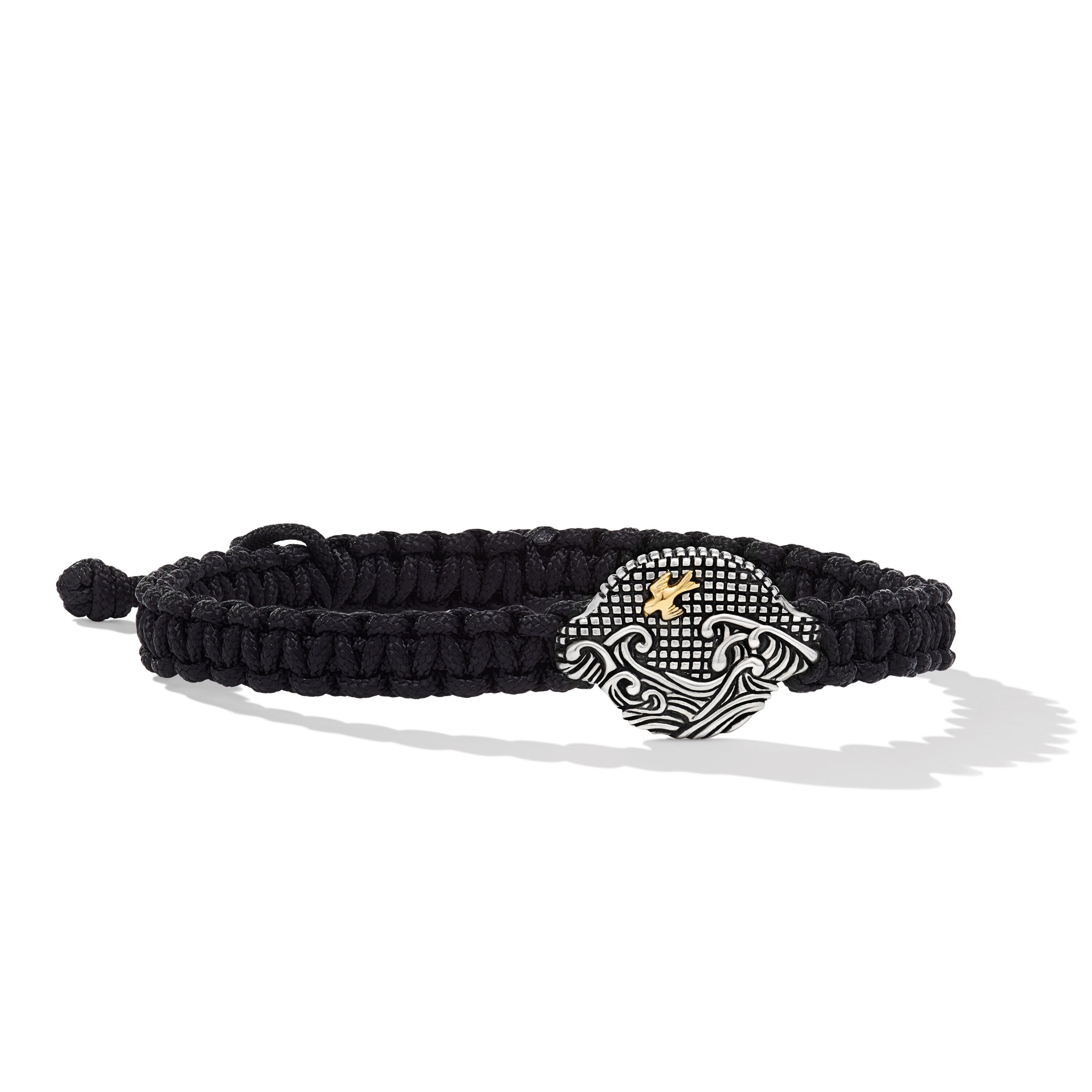 David Yurman 15mm Waves Woven Braclet Sil/ 18k- Black