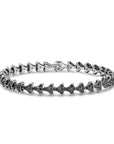David Yurman Armory Link Bracelet In Sterling Silver With Black Diamonds, 7.5mm