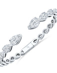 Norman Silverman 18k White Gold Pear Diamond Bracelet