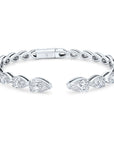 Norman Silverman 18k White Gold Pear Diamond Bracelet